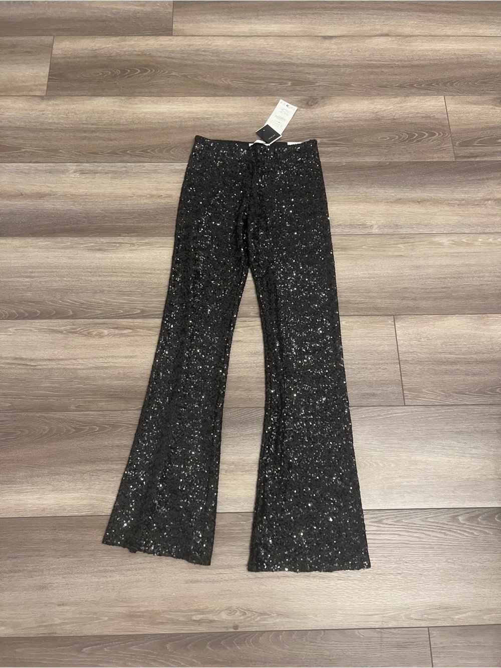 Zara Black Sequin Flare Pants